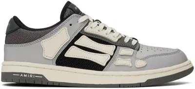 Amiri Gray & Off-white Skel Top Low Sneakers In Grey