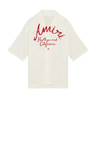 Amiri Hollywood Camp Shirt In Alabaster