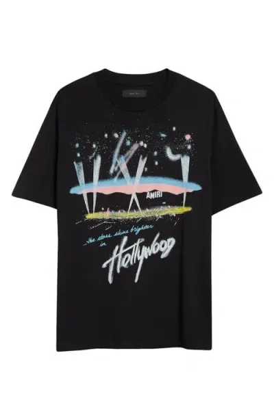 Amiri Hollywood Lights Cotton Graphic T-shirt In Black