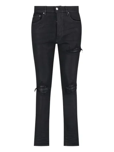 Amiri Crystal Mx1 Mid-rise Skinny Jeans In Black