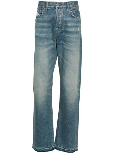 Amiri Distressed Straight-leg Jeans In Blue