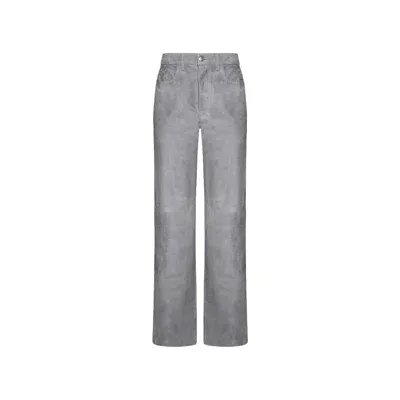 Amiri Leather Pants In Gray