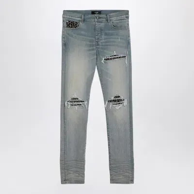 Amiri Leopard Jeans Mx1 Antique Indigo In Blue