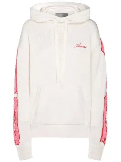 Amiri Logo-embroidered Hoodie In Neutrals