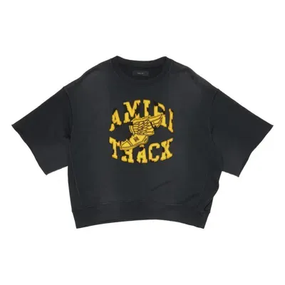 Amiri Logo-appliqué Cotton Sweatshirt In Black