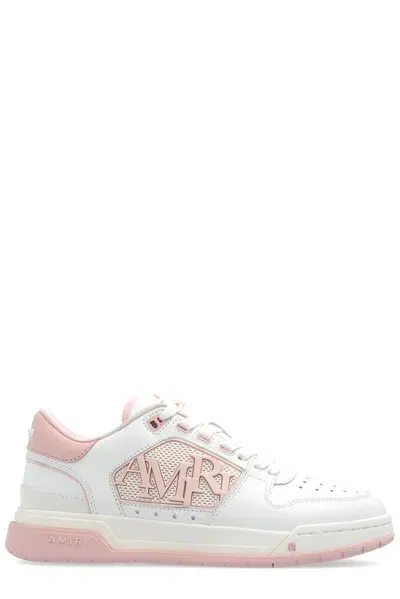 Amiri Logo Plaque Round Toe Sneakers In Pink