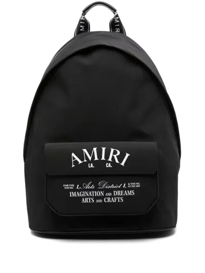 Amiri Logo-print Backpack In Black