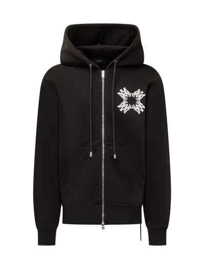 Amiri Ma Quad Zipup Hoodie In Black