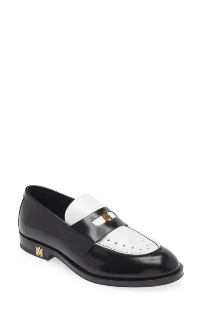 Amiri Ma Leather Loafers In Black White