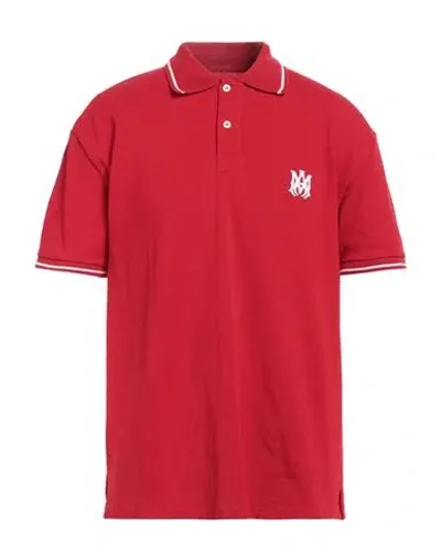 Amiri Polo En Maille Piqué De Coton In Red