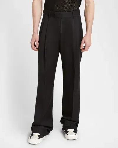 Amiri Men's Double-pleated Gabardine Pants In Black