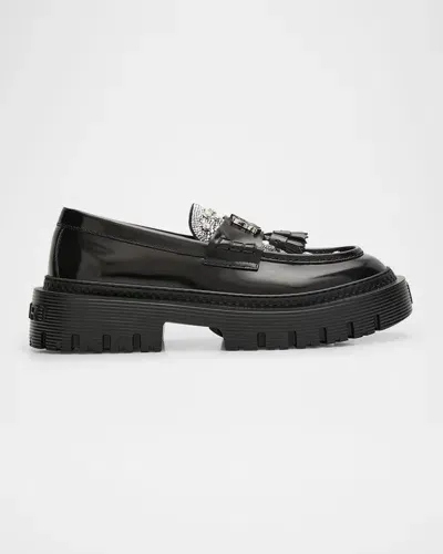 Amiri Men's Ma Crystal Jumbo Tassel Loafers In Black