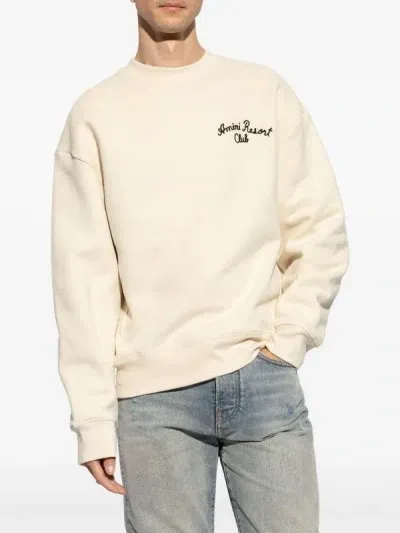 Amiri Resort Embroidered Cotton Sweatshirt In 699 Birch