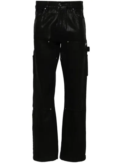 Amiri Distressed Straight-leg Jeans In Black