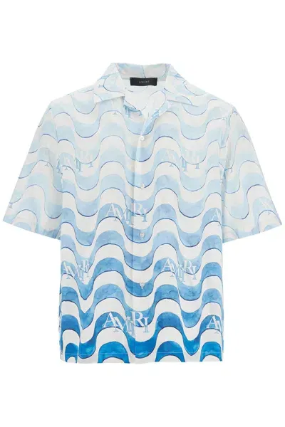 Amiri Printed Cotton Shirt In Blue