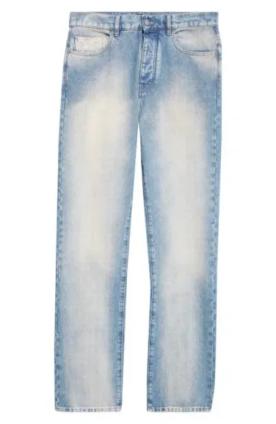 Amiri Quad Cuff Straight Leg Jeans In Antique Indigo