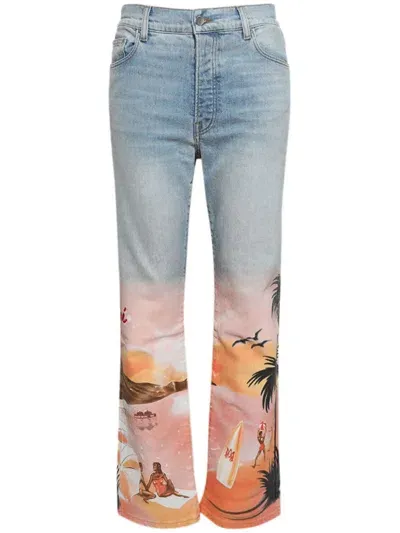 Amiri Resort Club Straight Jeans In Blue