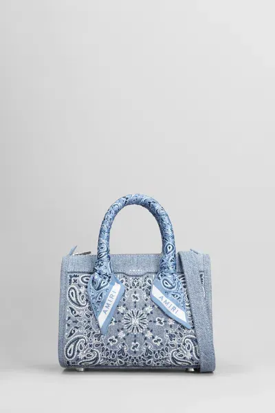 Amiri Shoulder Bag In Blue Cotton