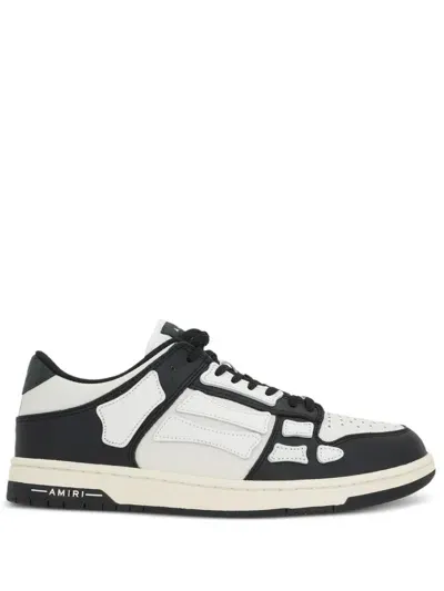 Amiri Skel Leather Low Sneakers In Black