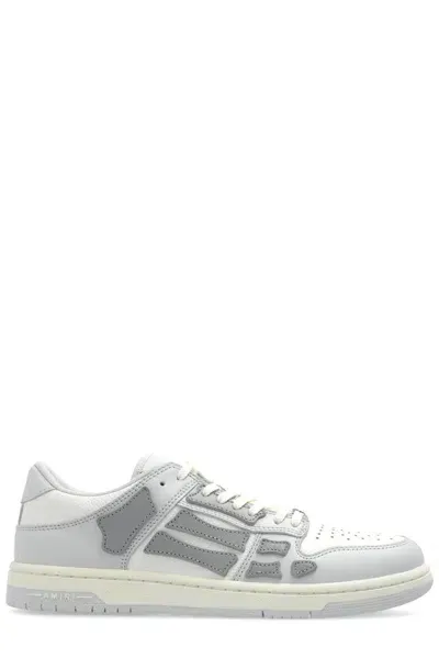 Amiri Skell Leather Sneakers In Grey