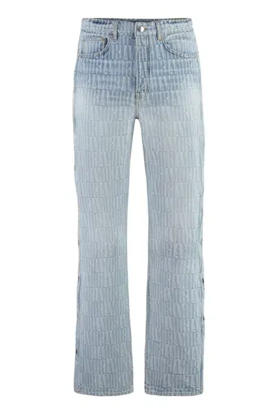 Amiri Snap Off Baggy Jeans In Blue