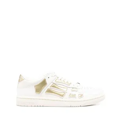 Amiri Patch-detail Leather Sneakers In White