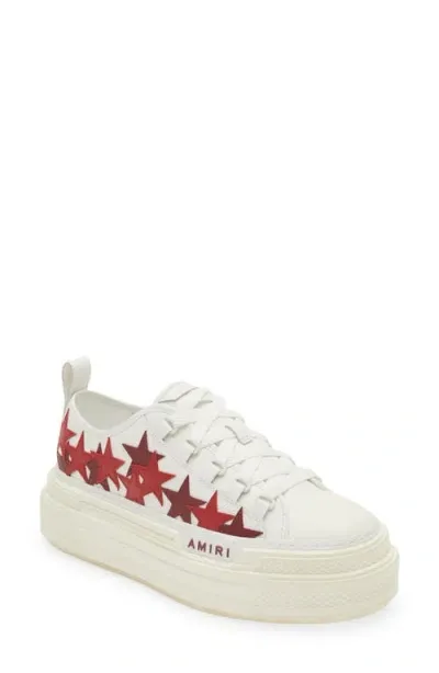 Amiri Stars Court Platform Sneaker In Burgundy