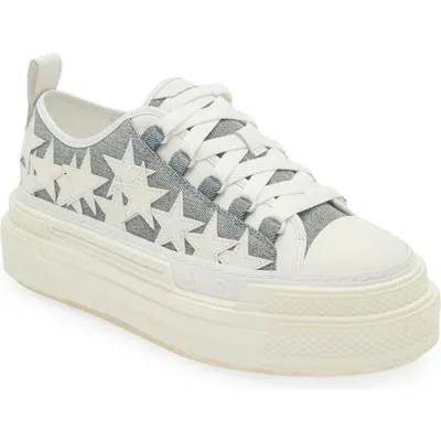 Amiri Stars Court Platform Sneaker In Washed Indigo