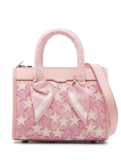 Amiri Stars Micro Triangle Crossbody Bag In Rosa