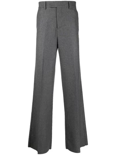 Amiri Straight-leg Marl-knit Trousers In Grau