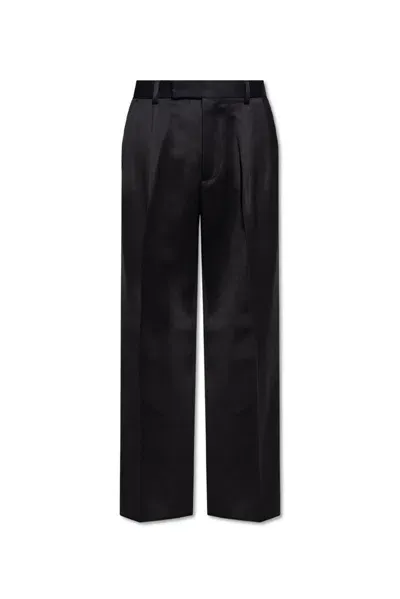 Amiri Straight Leg Pleated Trousers In Black