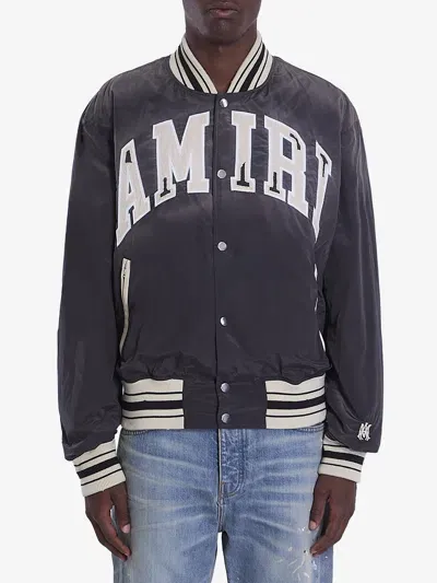 Amiri Sun Faded Bomber Jacket In Black