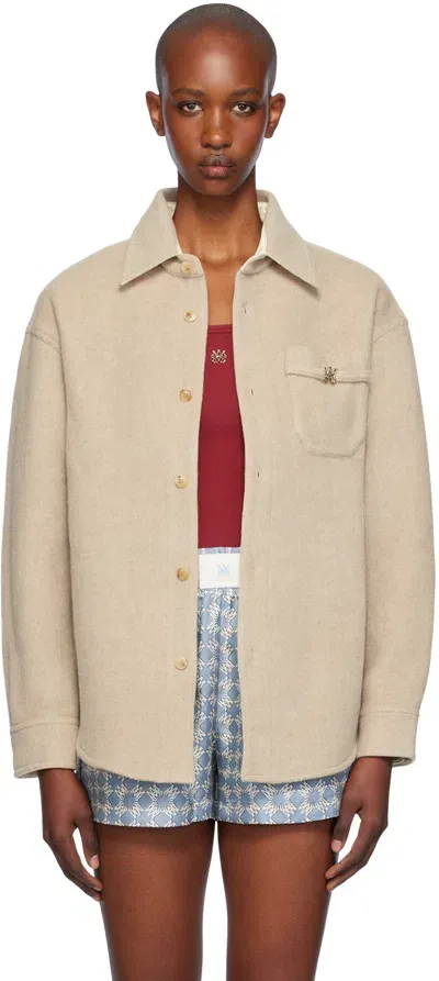 Amiri Taupe Ma Pocket Jacket In Alabaster