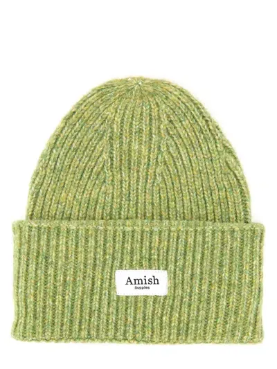 Amish Beanie Hat With Logo In Green