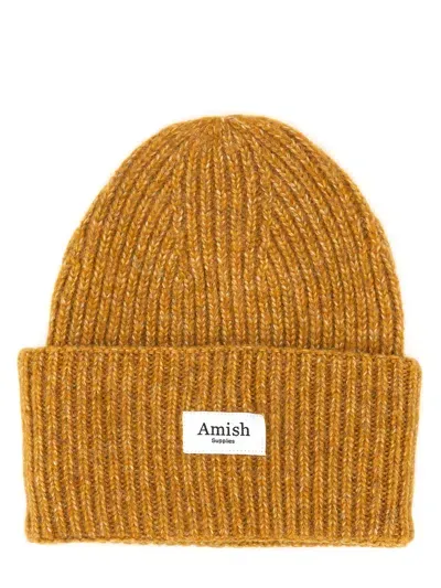 Amish Beanie Hat With Logo In Yellow