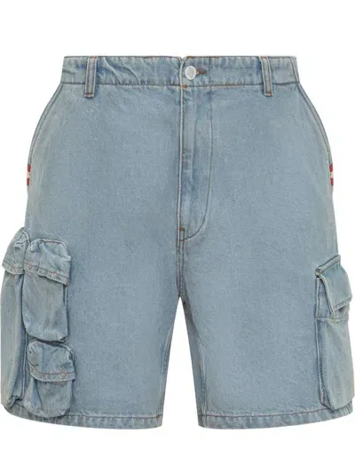 Amish Jeans Cargo Bermuda Shorts In Blue