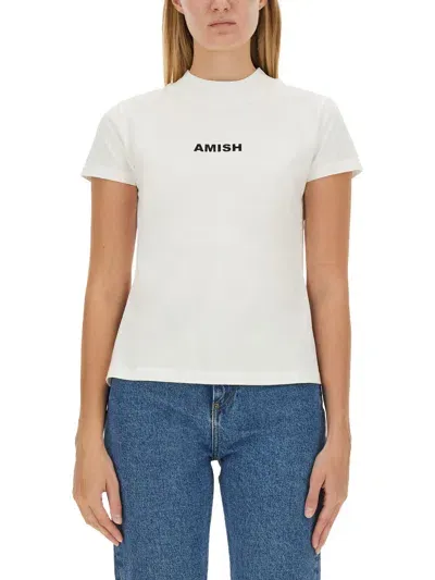 Amish T-shirt With Logo In White