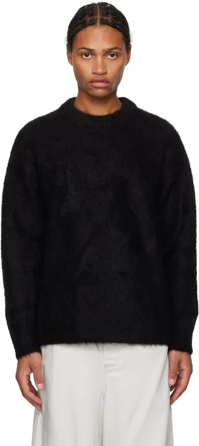 Amomento Black Alpaca Round Neck Sweater