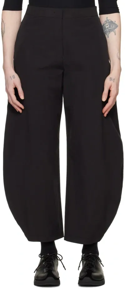 Amomento Black Curved Leg Trousers