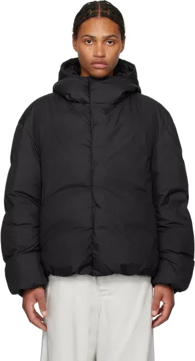 Amomento Black Hooded Down Puffer Jacket