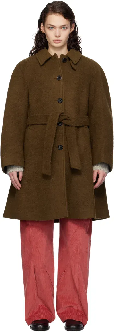 Amomento Brown Alpaca Raglan Coat