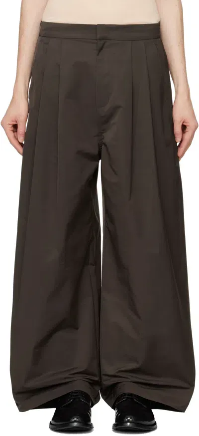 Amomento Brown Two-tuck Wide Trousers