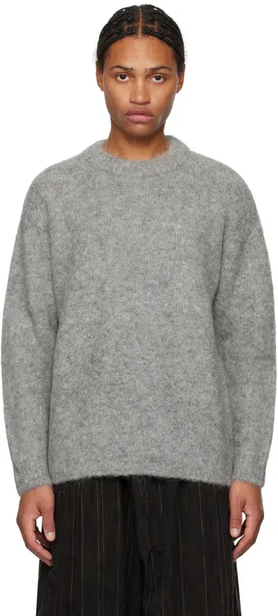 Amomento Gray Alpaca Round Neck Sweater