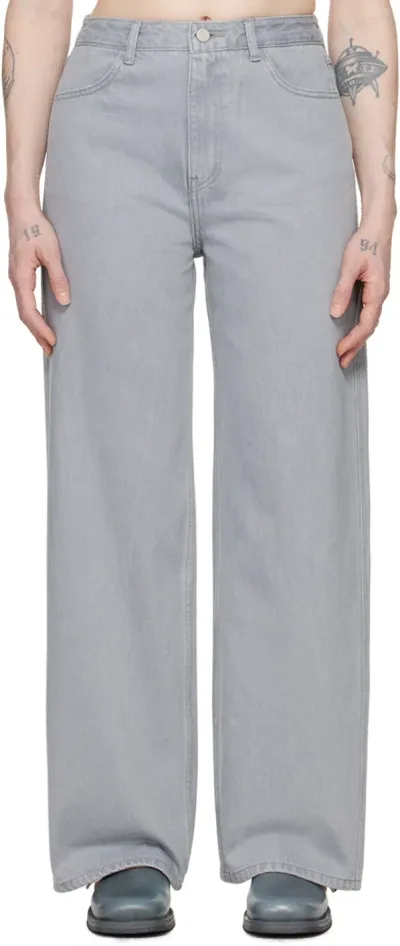 Amomento Gray Bootcut Jeans In Light Grey