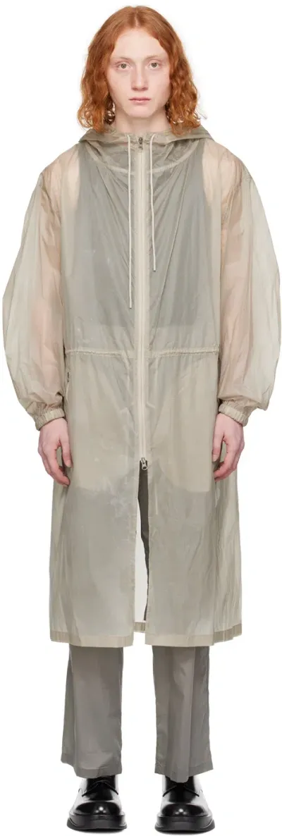 Amomento Gray Drawstring Coat In Beige