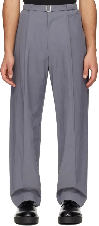 Amomento Gray Tuck Trousers In Charcoal