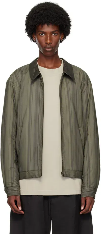 Amomento Khaki Stripe Zip-up Jacket