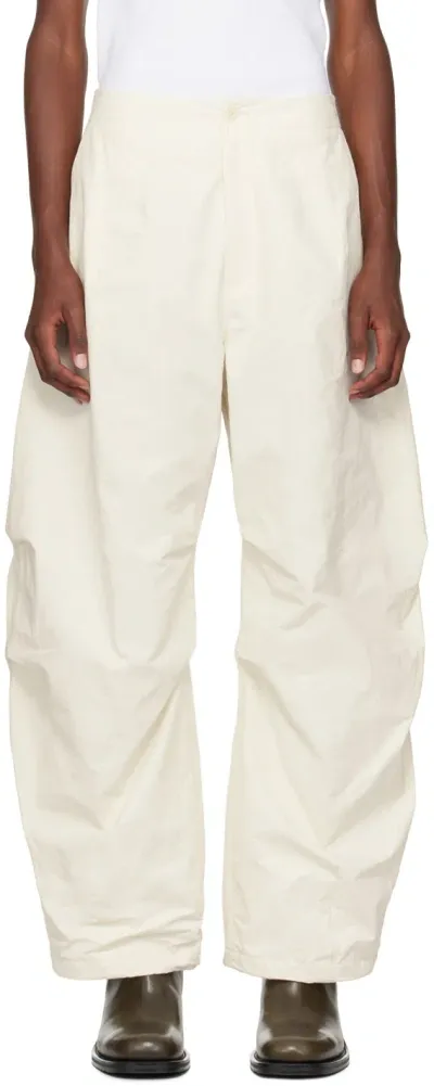 Amomento Off-white Wide Capri Trousers In Ecru