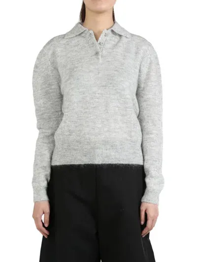 Amomento Polo-collar Jumper In Grey