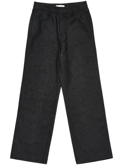 Amomento Washed Straight-leg Jeans In Black